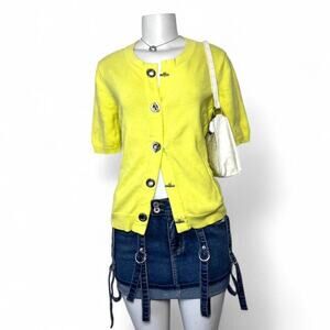 Ralph lauren cardigan shirt cotton 100% preppy retro light Academia L